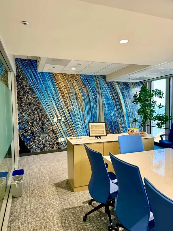 Commercial wallpaper installation in Playa Vista, Los Angeles
